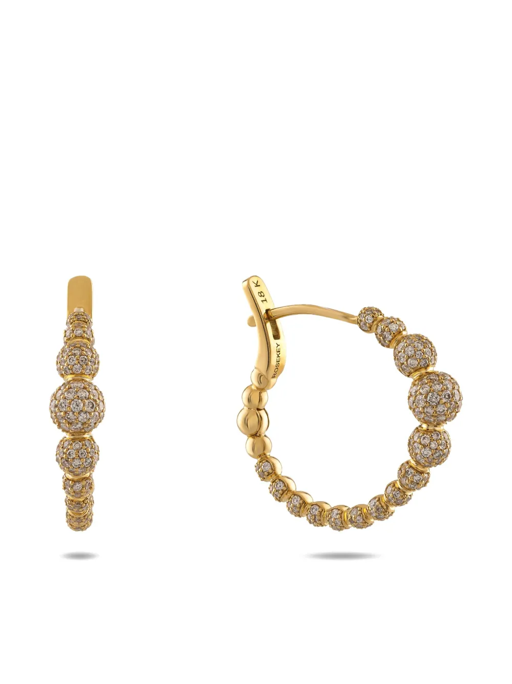 ROSEKEY 18K yellow gold Endless diamond hoop earrings - Oro