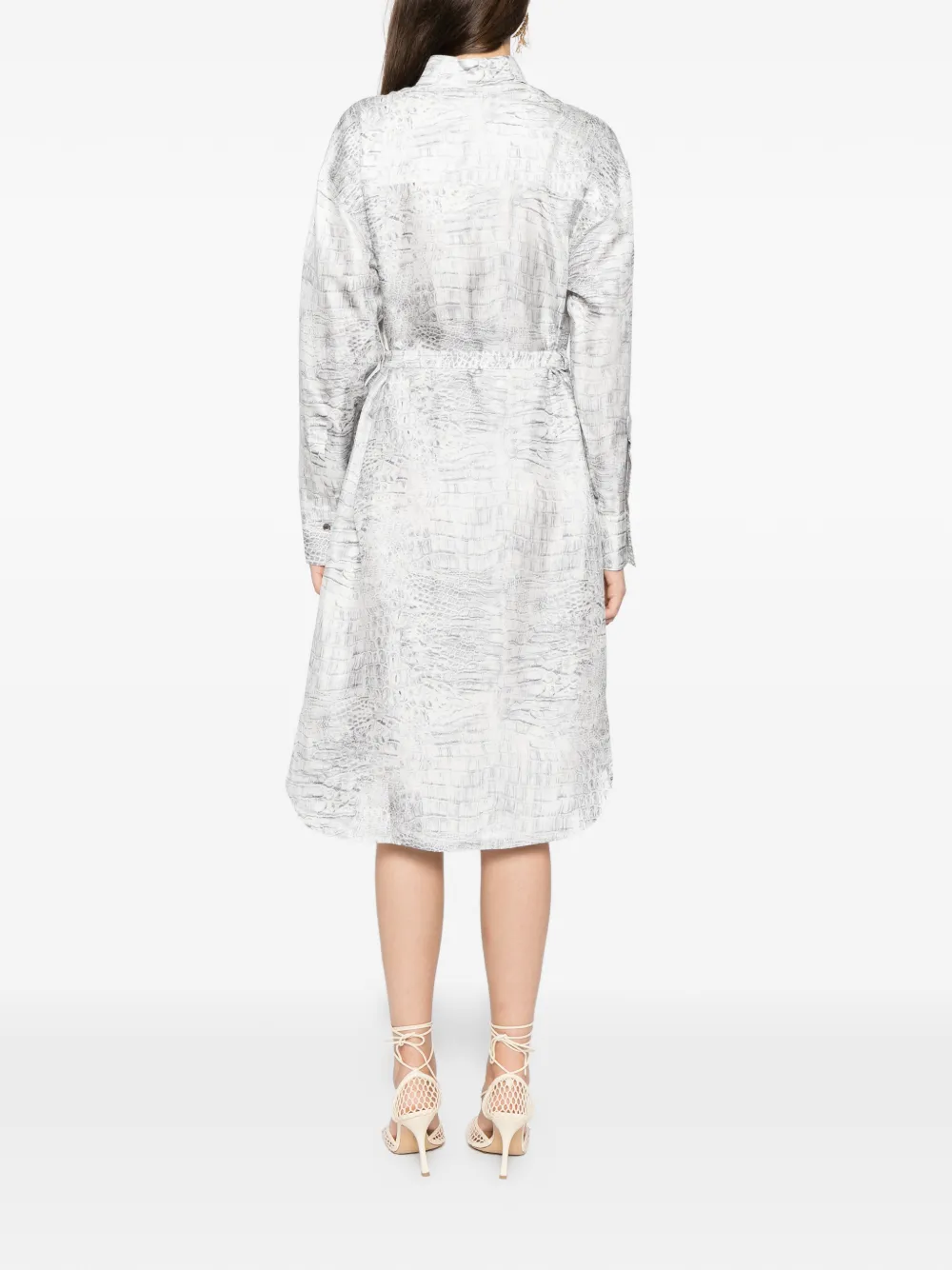 belted buttoned-up shirt dress