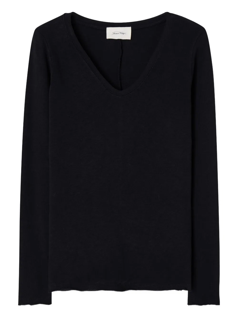 American Vintage Top Sonoma con scollo a V - Nero