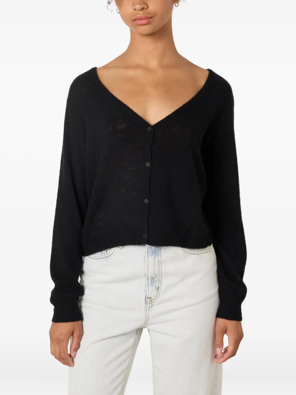 American Vintage Dumy V-neck Cardigan In Black