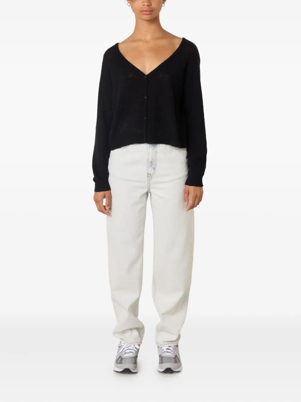 American Vintage Dumy V-neck Cardigan In Black