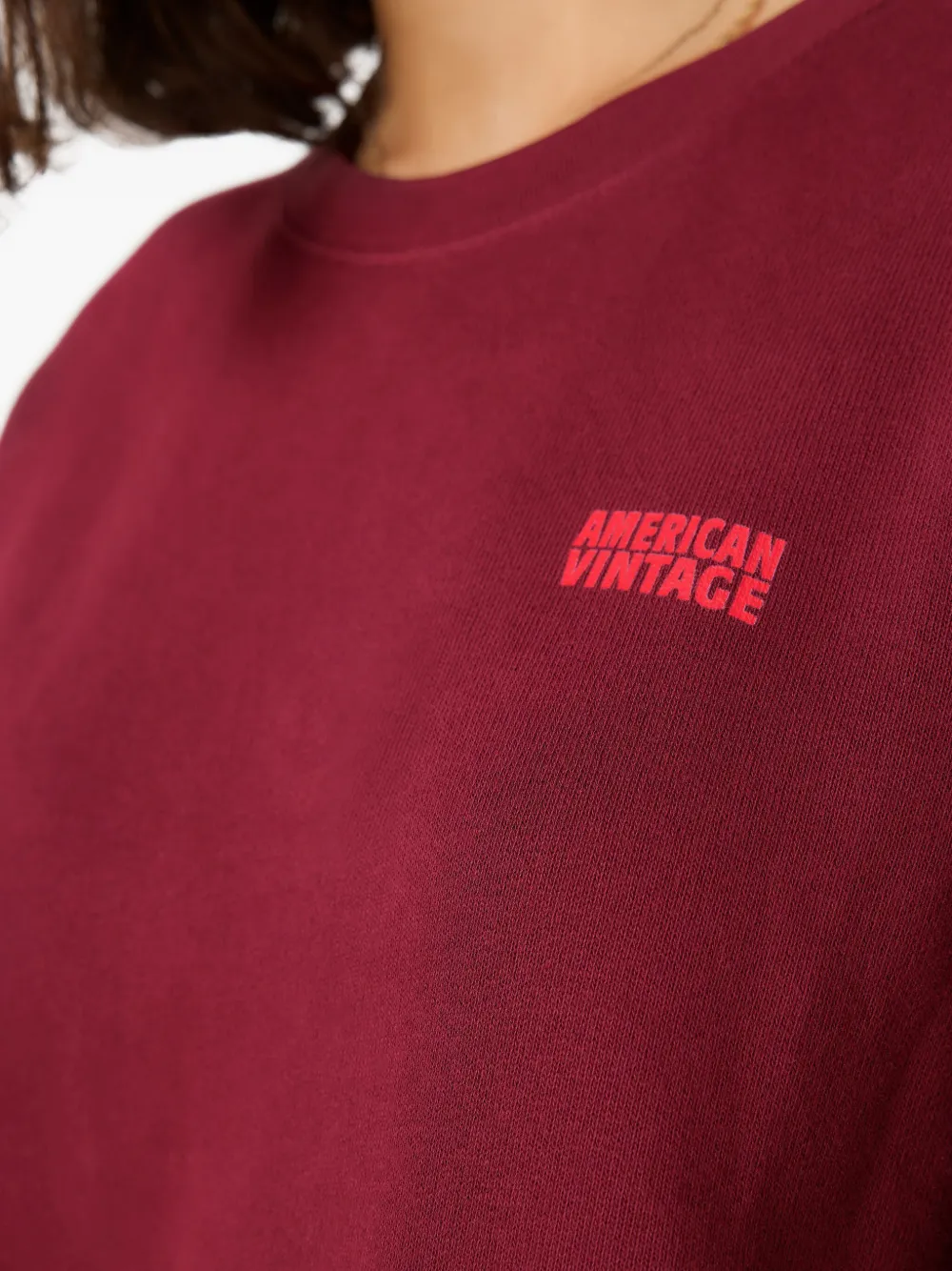 American Vintage Izubird cropped sweater met logo-print Rood