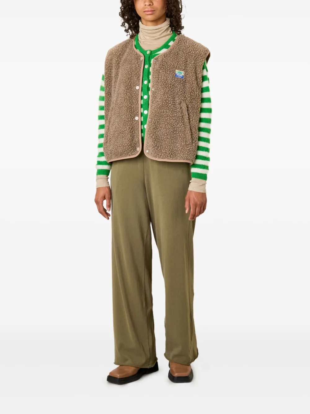 American Vintage Hoktown lammy gilet met rits Bruin