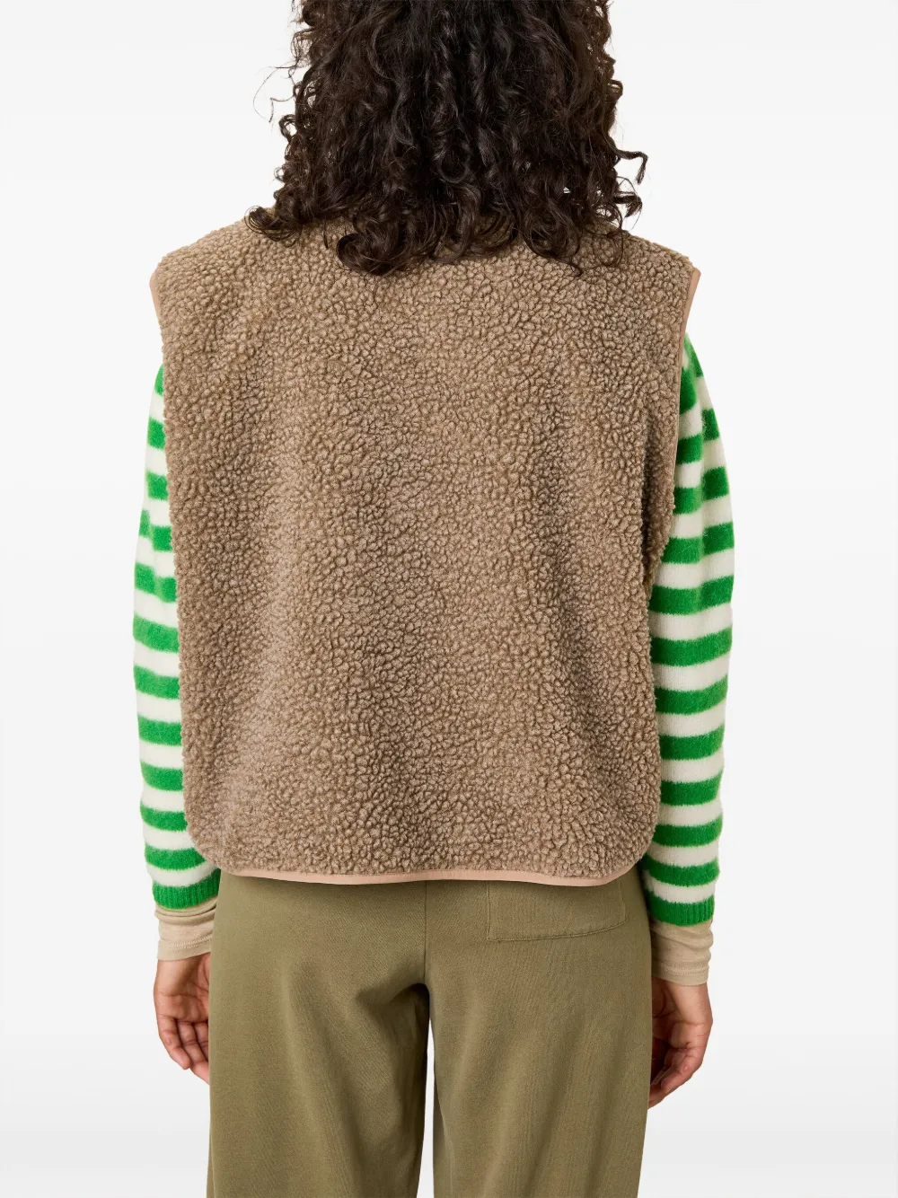 American Vintage Hoktown lammy gilet met rits Bruin