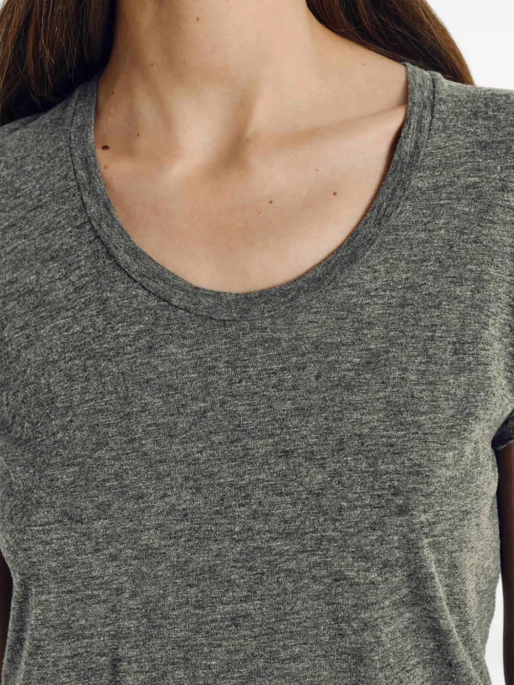 American Vintage Scoop-neck Short-sleeved T-shirt In Gray