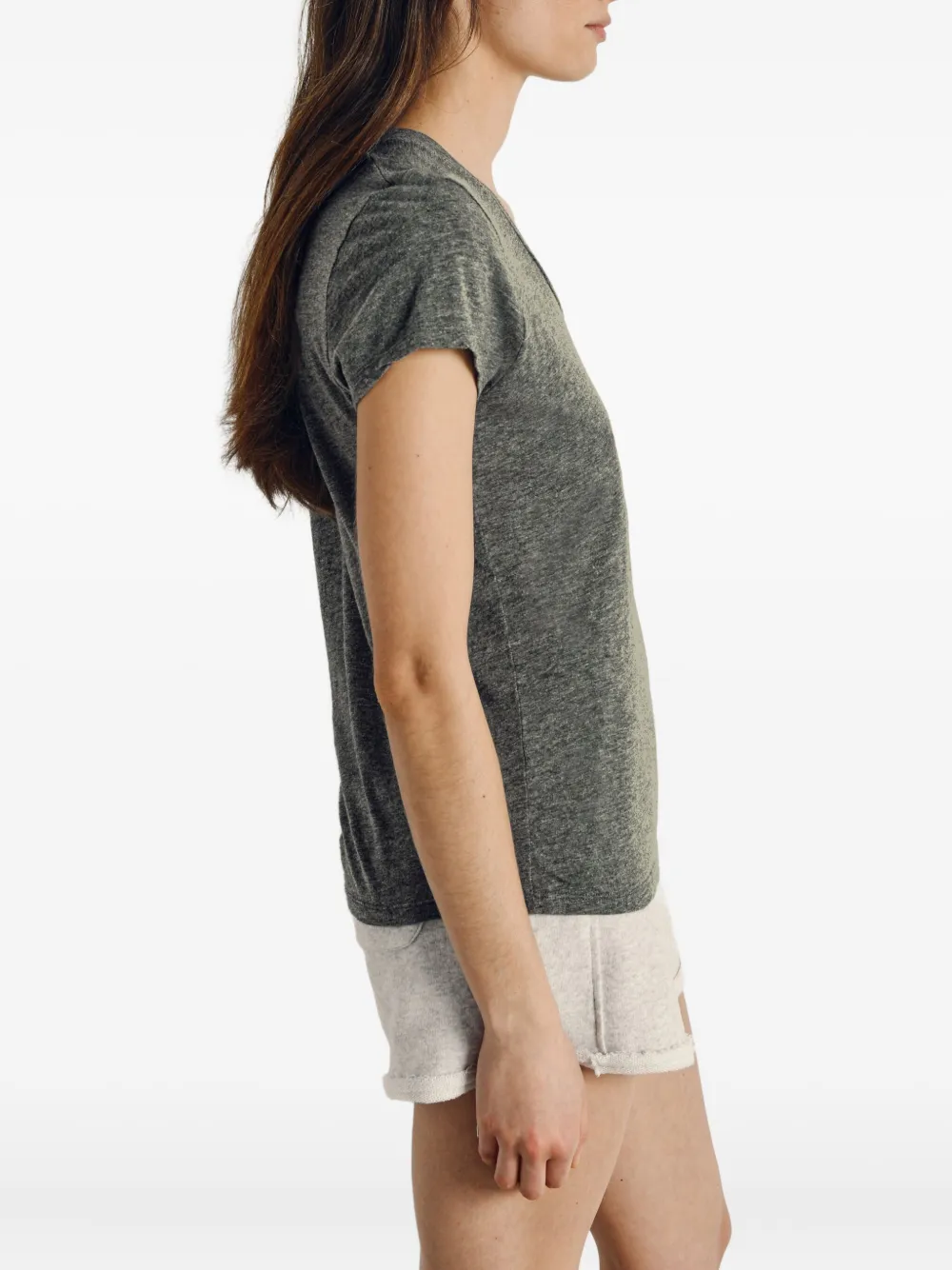 American Vintage Scoop-neck Short-sleeved T-shirt In Gray