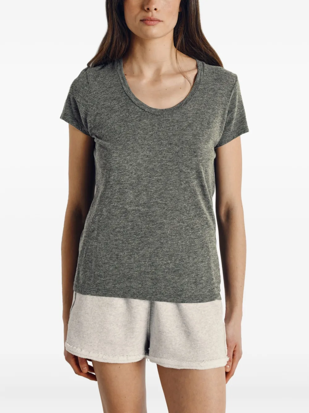 American Vintage Scoop-neck Short-sleeved T-shirt In Gray