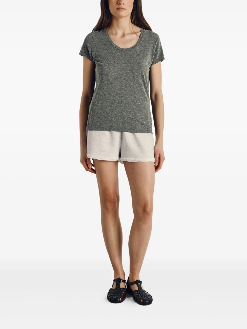 American Vintage Scoop-neck Short-sleeved T-shirt In Gray