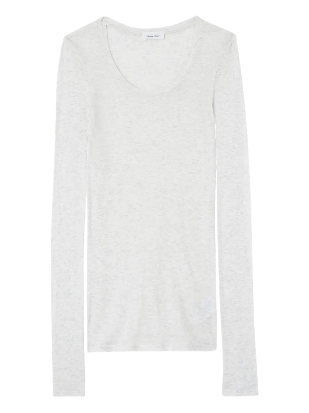 American Vintage Top Massachusetts a maniche lunghe - Grigio