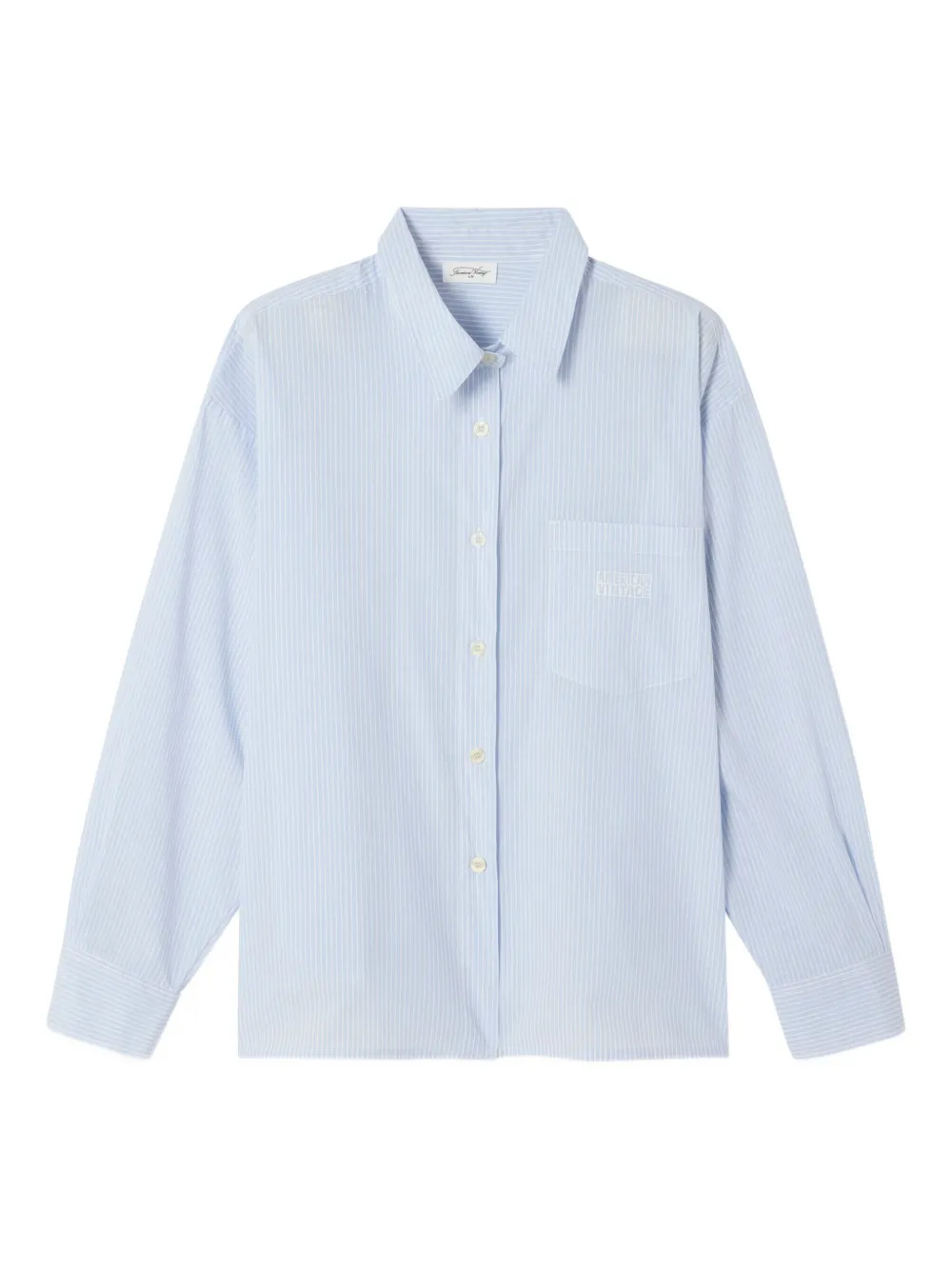 American Vintage Eluabird striped-pattern patch-pocket shirt - Blau