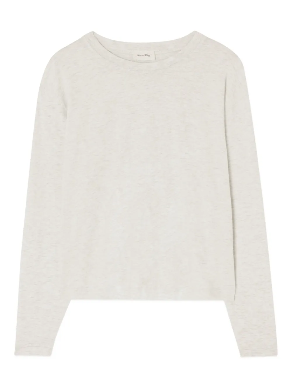 American Vintage Long-sleeved Boat-neck Ypawood T-shirt In Gray