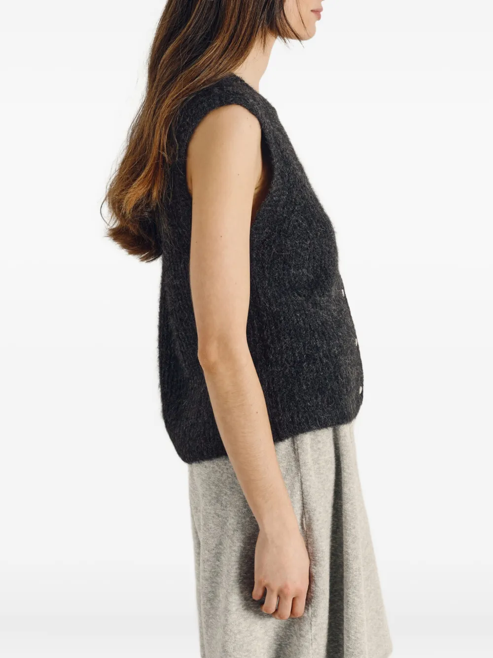 Sleeveless Button East Cardigan Vest