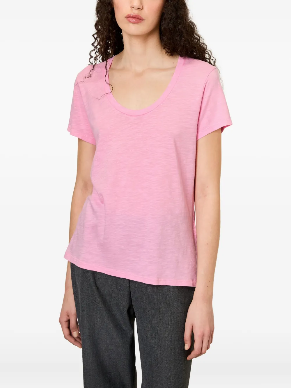 American Vintage Jacksonville Scoop-neck Short-sleeve T-shirt In Pink