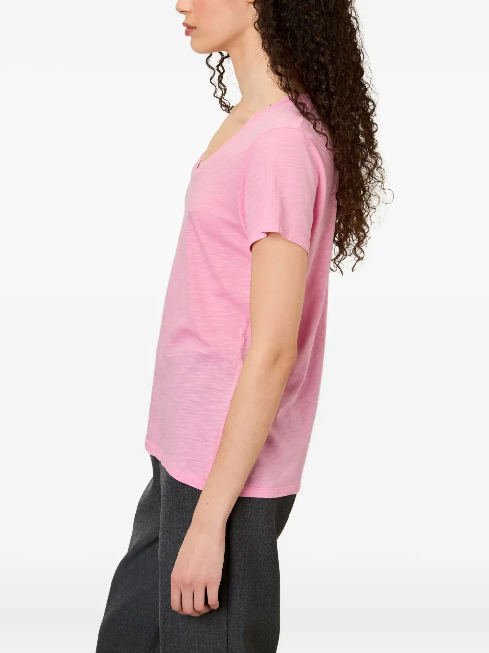American Vintage Jacksonville Scoop-neck Short-sleeve T-shirt In Pink