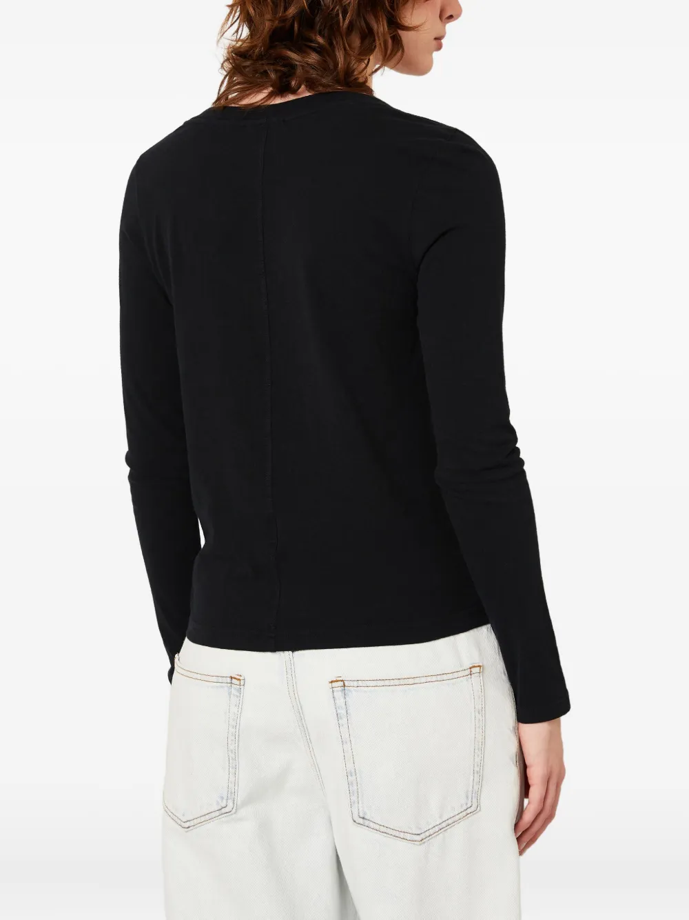 American Vintage Gamipy Long-sleeve V-neck T-shirt In Black