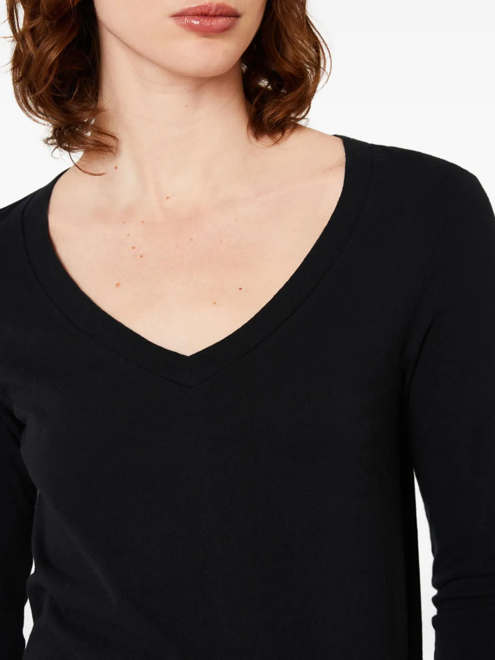 American Vintage Gamipy Long-sleeve V-neck T-shirt In Black