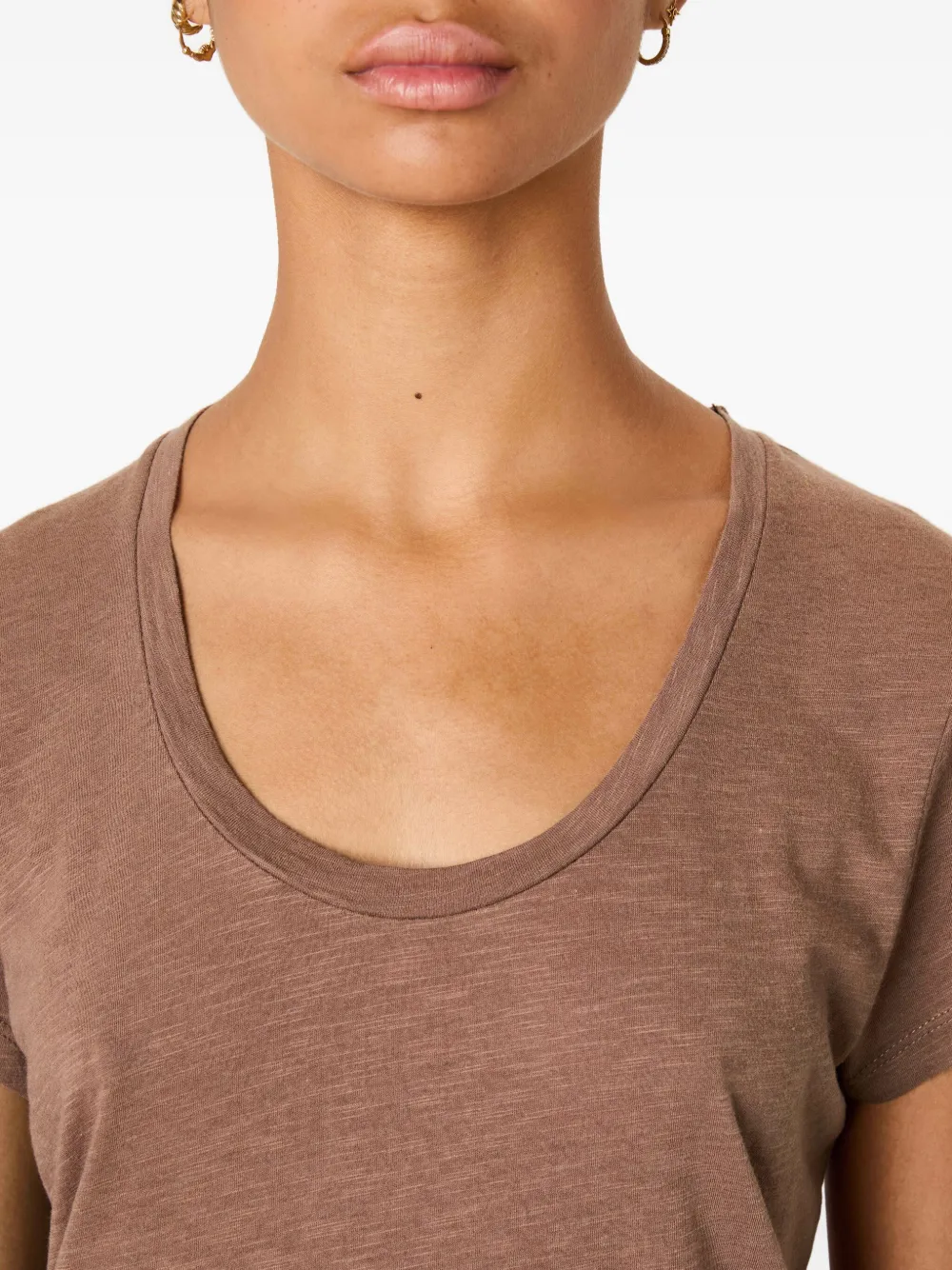 American Vintage Jacksonville Scoop-neck Short-sleeve T-shirt In Brown