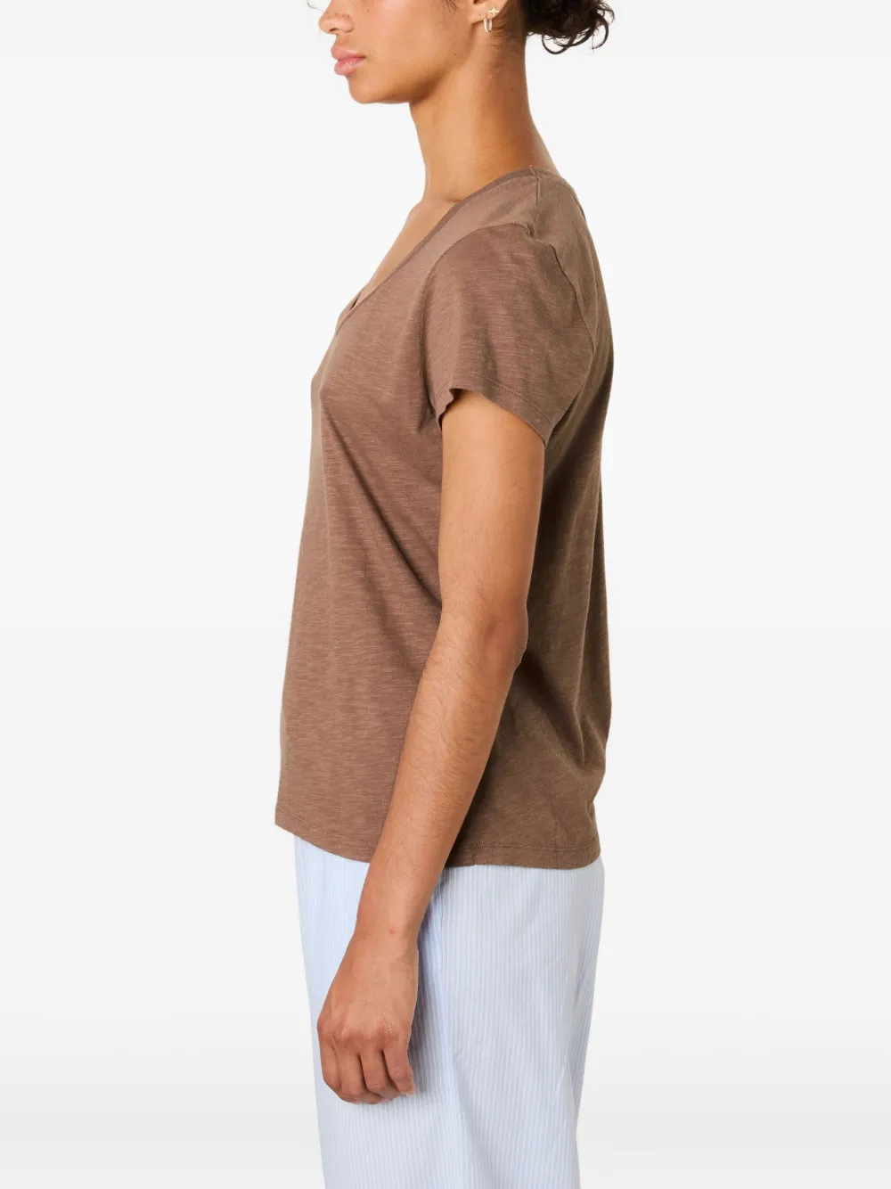 American Vintage Jacksonville Scoop-neck Short-sleeve T-shirt In Brown