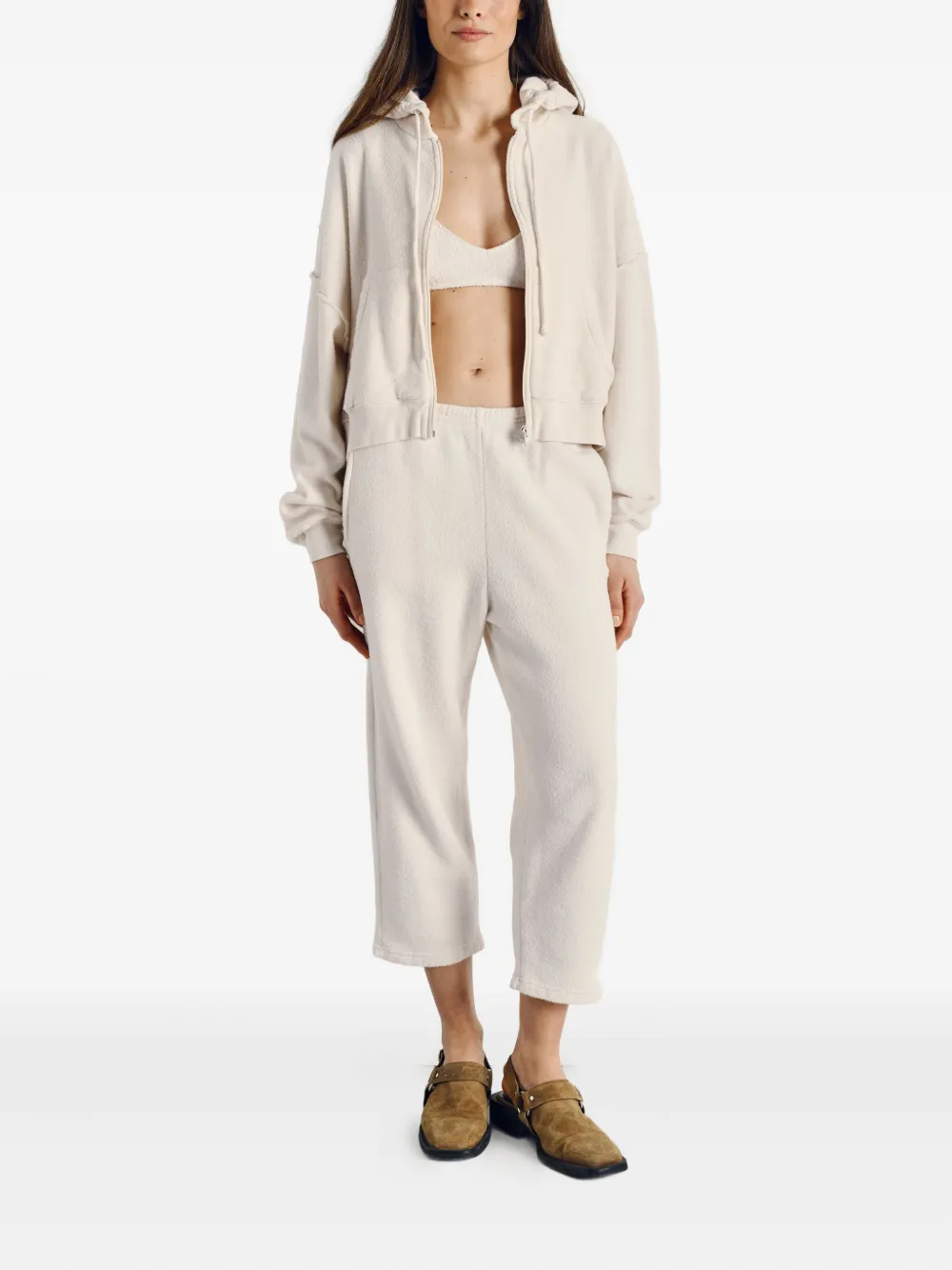 American Vintage Bobypark hoodie met rits - Beige