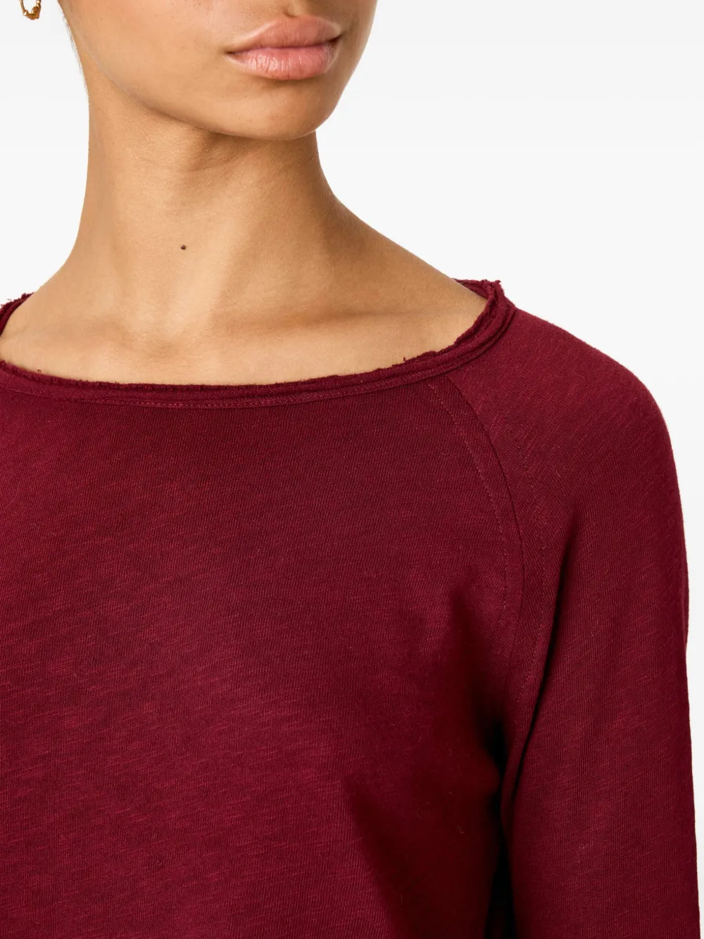 American Vintage Top met raglan mouwen en boothals Rood