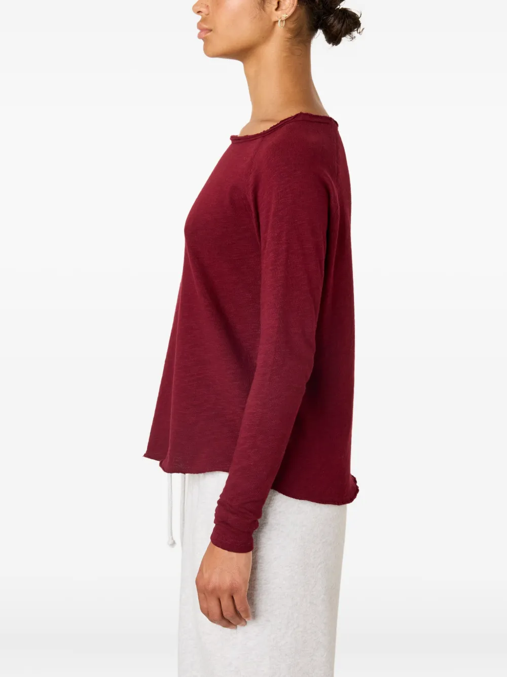 American Vintage Top met raglan mouwen en boothals Rood
