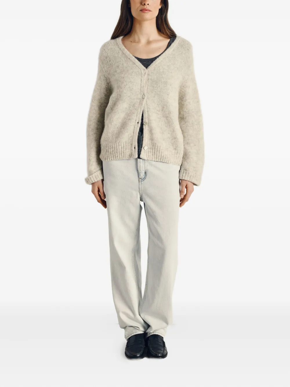 Button V-Neck East Cardigan