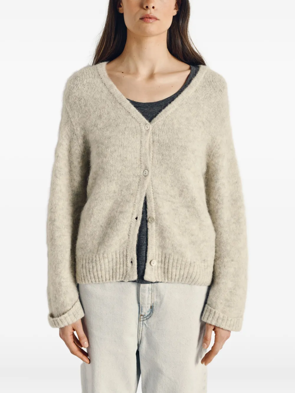 Button V-Neck East Cardigan