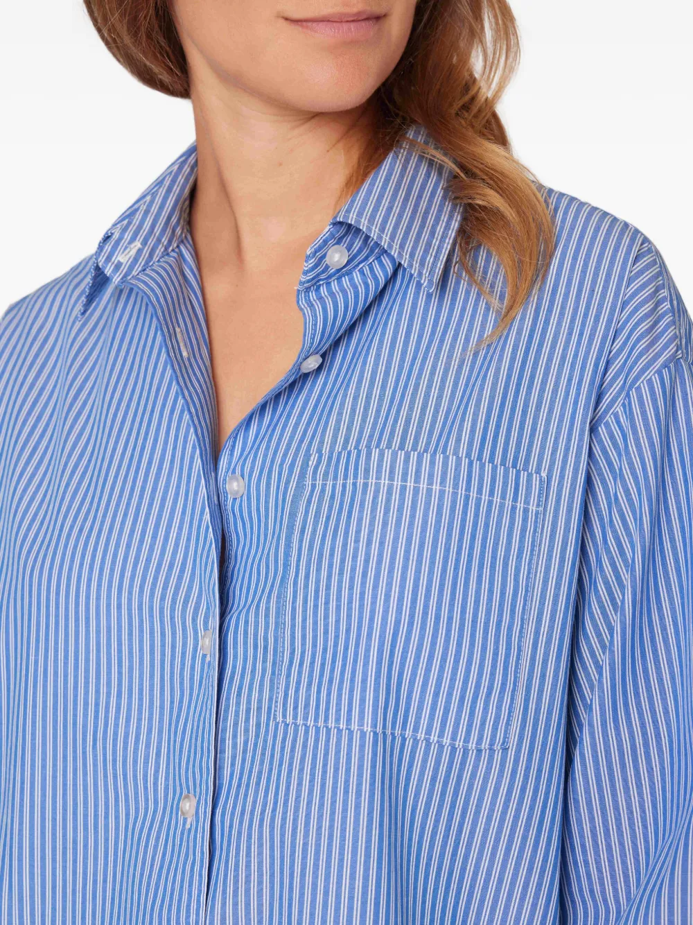 American Vintage Zatybay gestreepte blouse met knopen Blauw