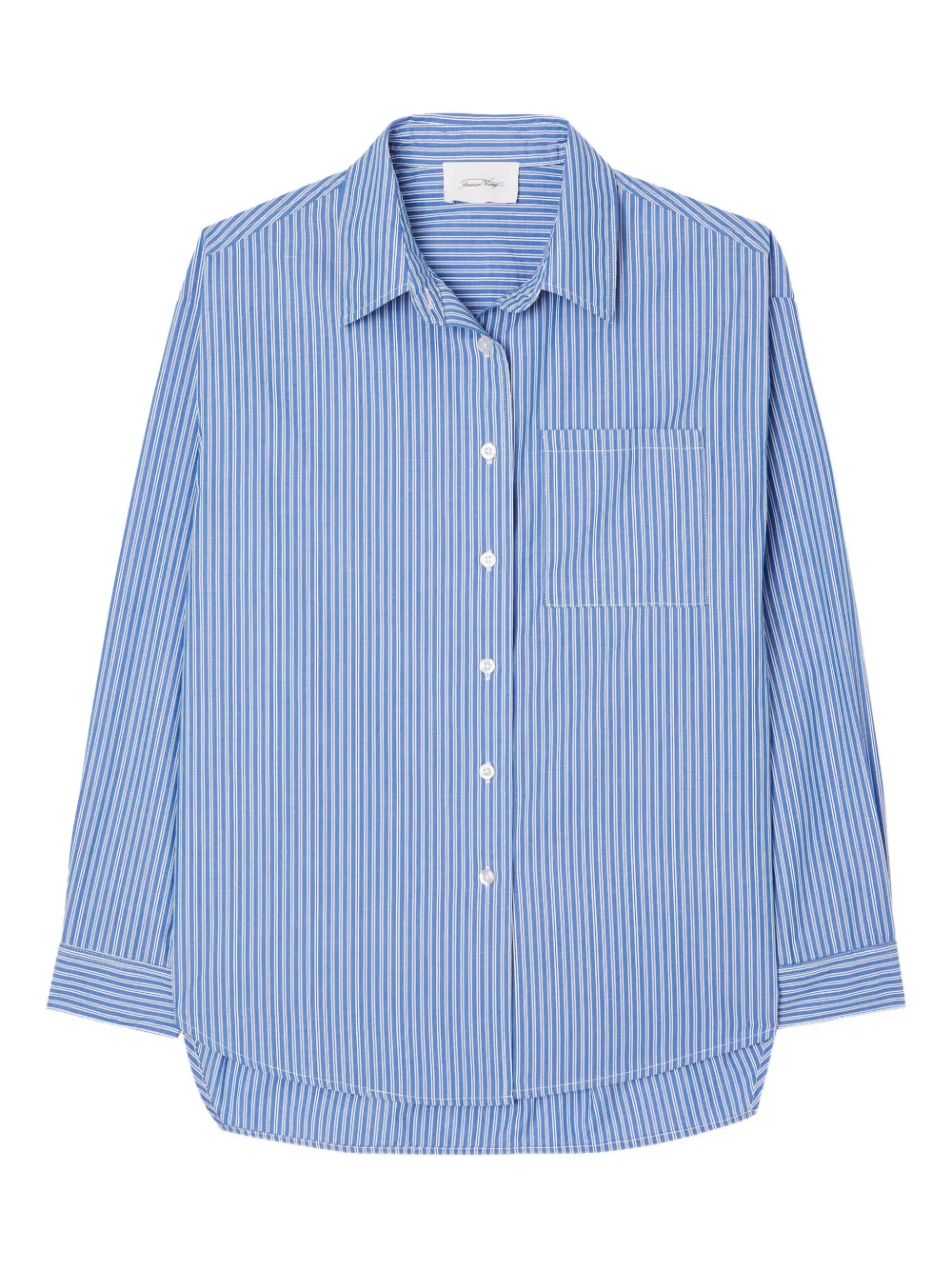 American Vintage Zatybay striped-pattern button shirt - Blu