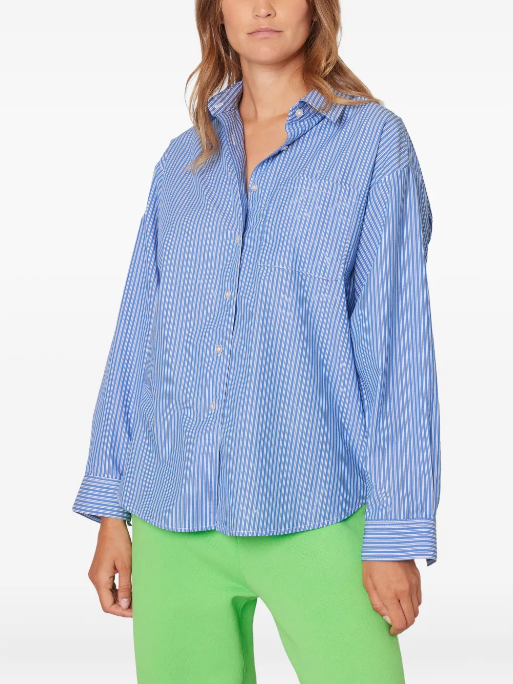American Vintage Zatybay gestreepte blouse met knopen Blauw
