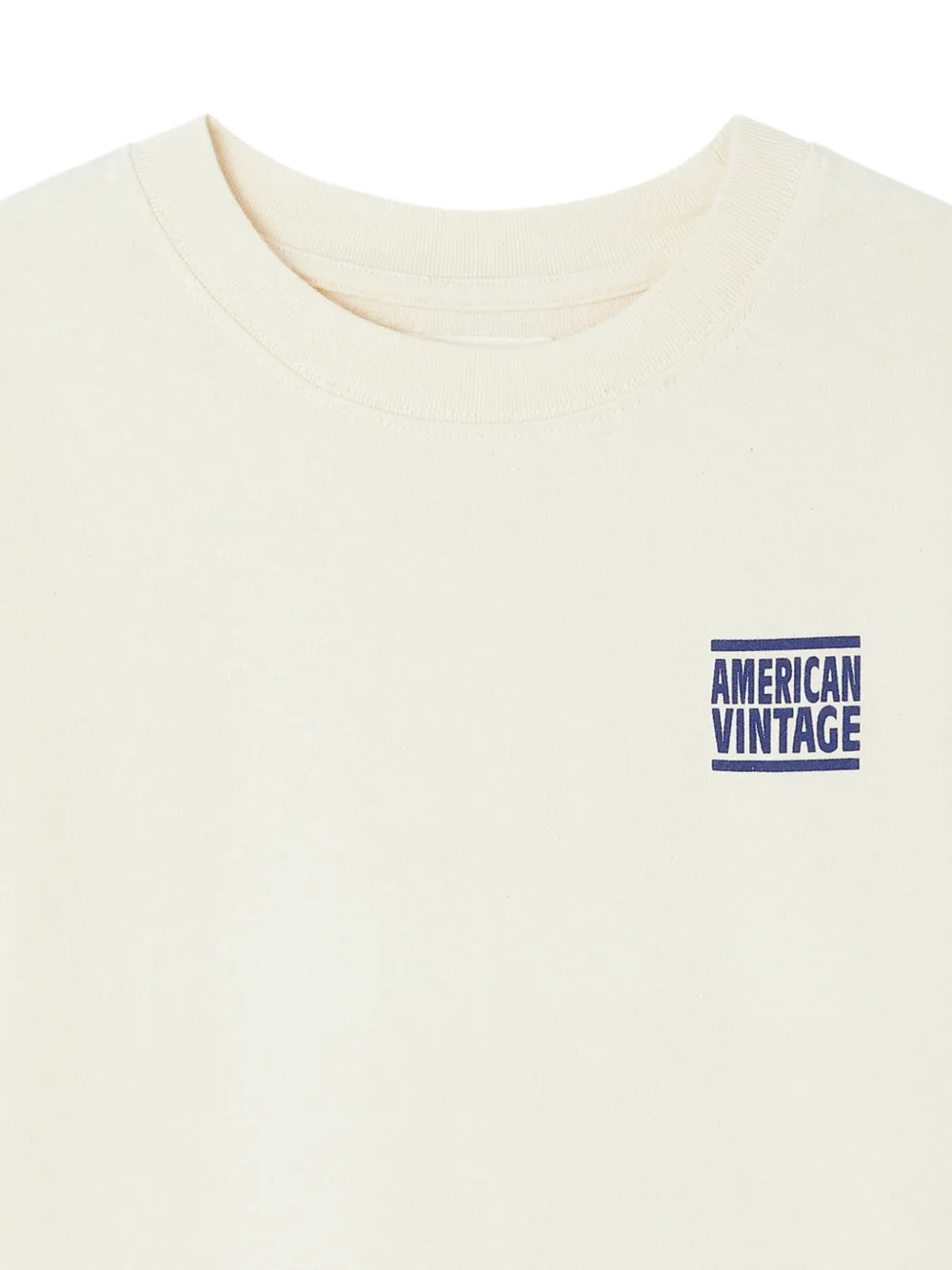 American Vintage Kids Ykobow Cotton T-shirt With Printed Logo In Neutral