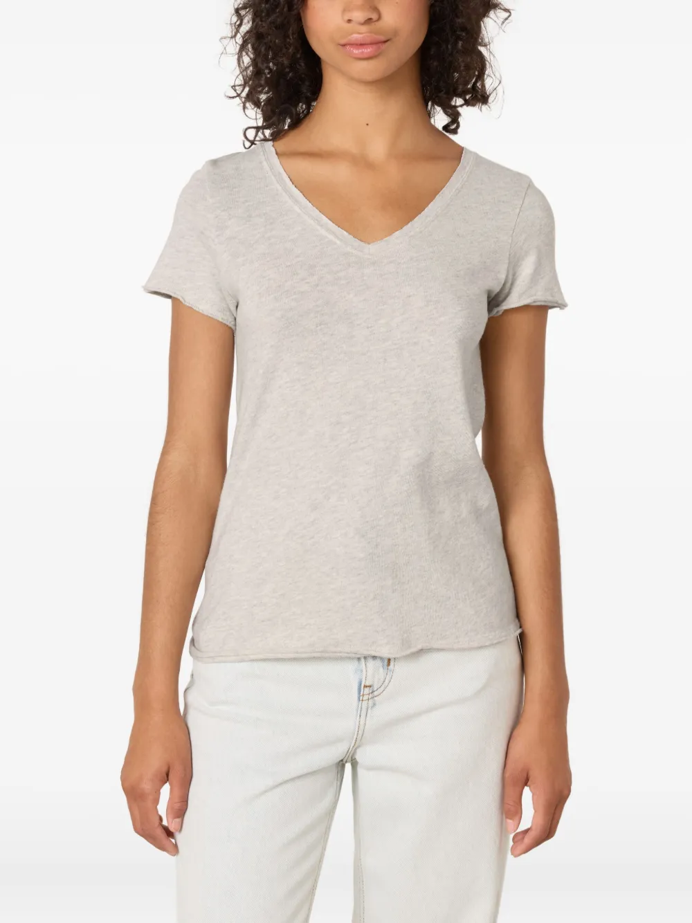 American Vintage Sonoma V-neck T-shirt In Gray