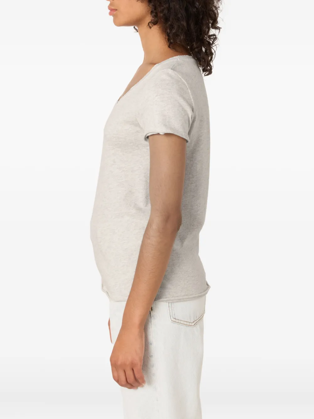 American Vintage Sonoma V-neck T-shirt In Gray