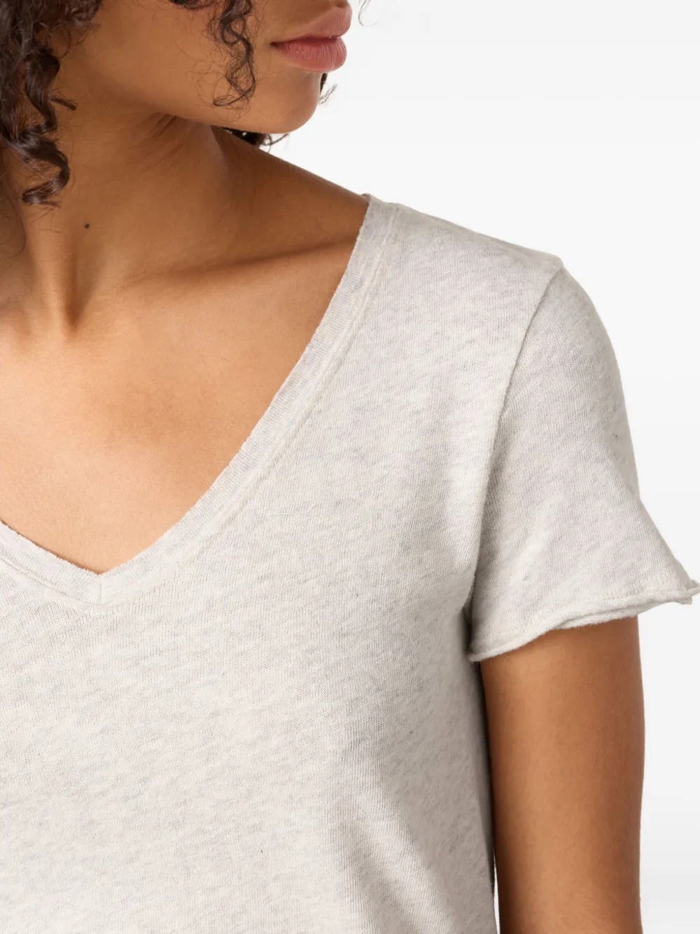 American Vintage Sonoma V-neck T-shirt In Gray