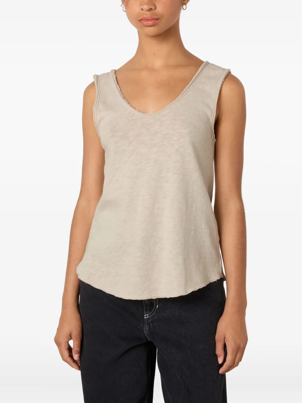 American Vintage Sonoma tanktop met U-hals Beige
