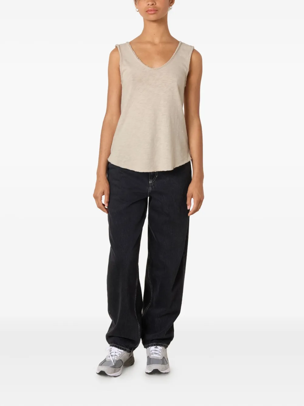 American Vintage Sonoma tanktop met U-hals Beige