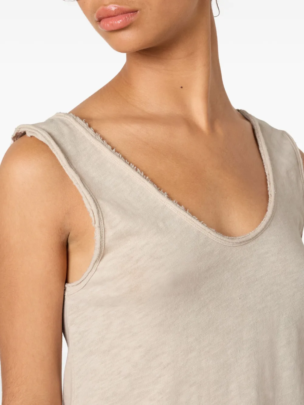 American Vintage Sonoma tanktop met U-hals Beige