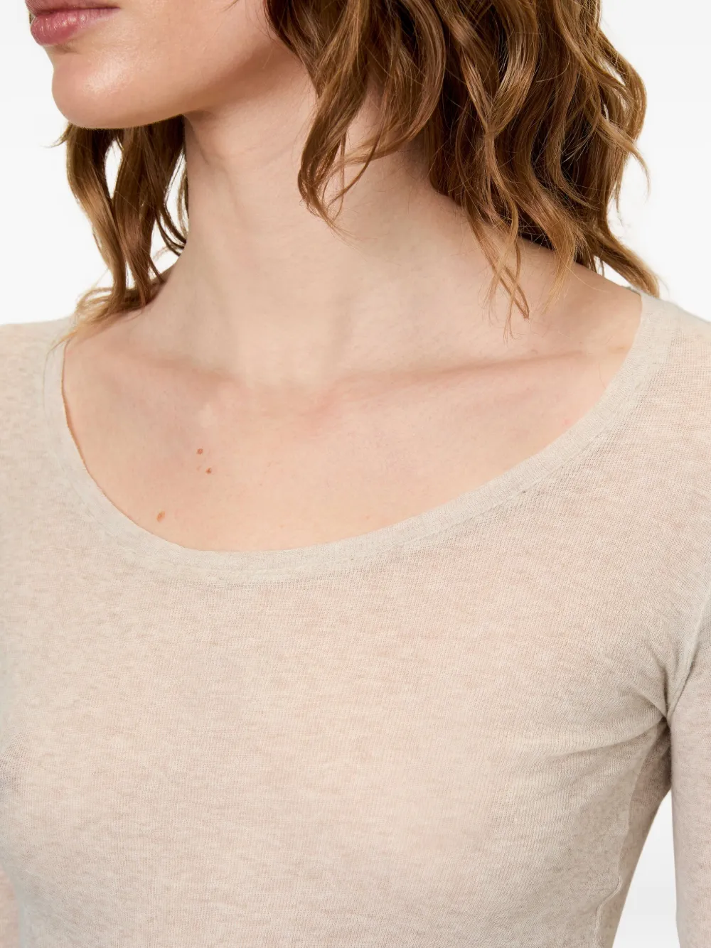 American Vintage Massachusetts Long-sleeves T-shirt In Neutral