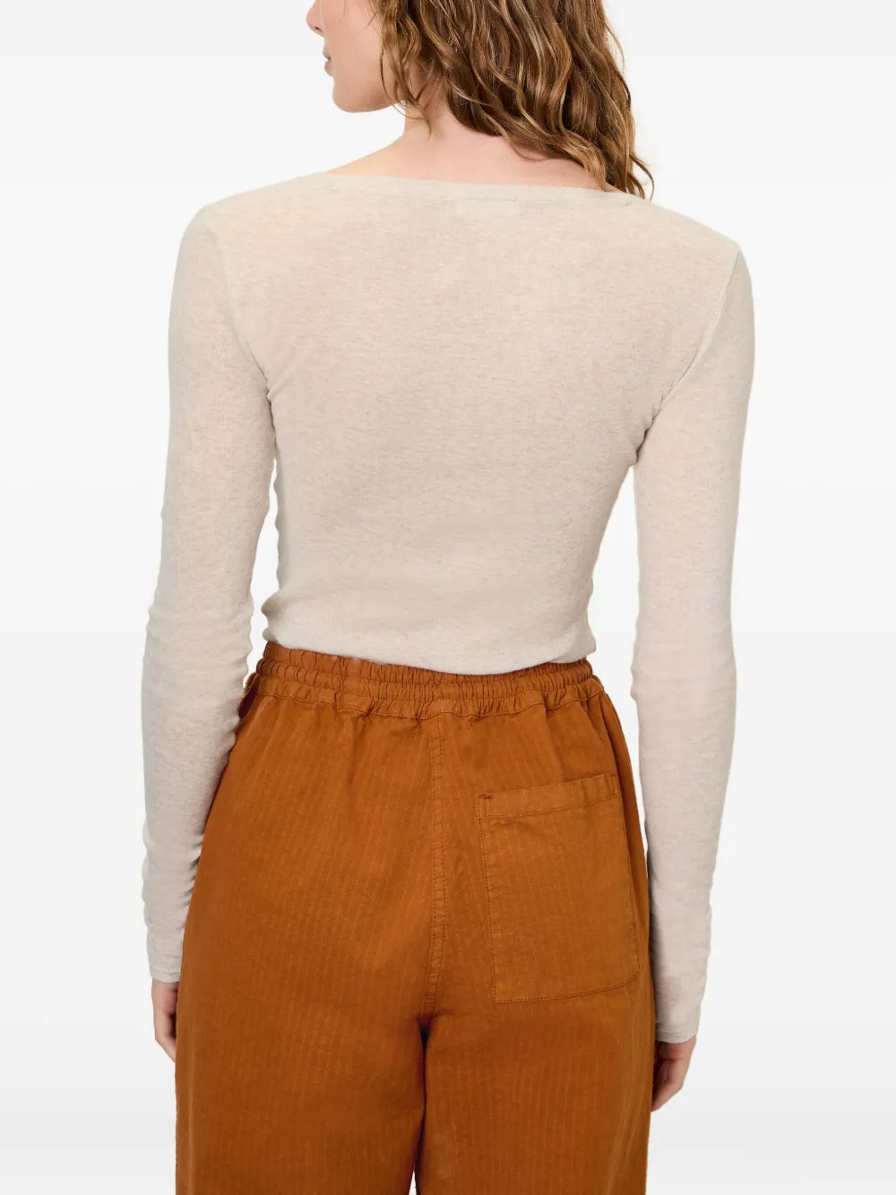 American Vintage Massachusetts Long-sleeves T-shirt In Neutral