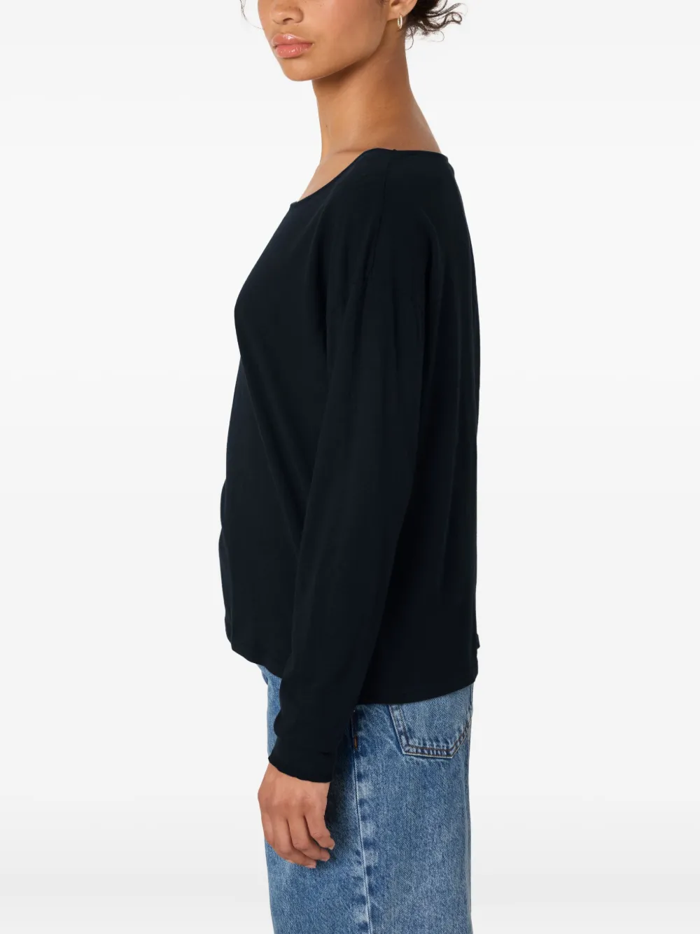 American Vintage Boat Neck Aksun T-shirt In Black