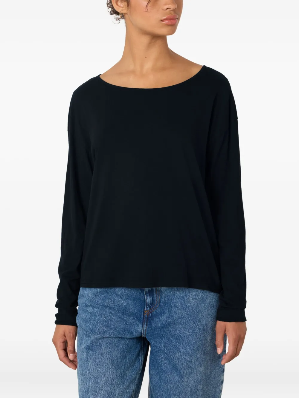 American Vintage Boat Neck Aksun T-shirt In Black