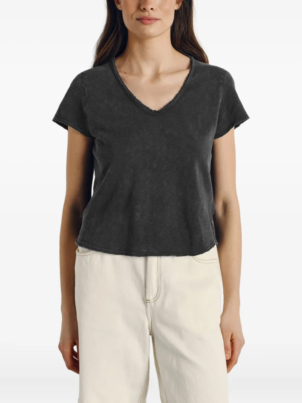 American Vintage Sonoma V-neck T-shirt In Gray