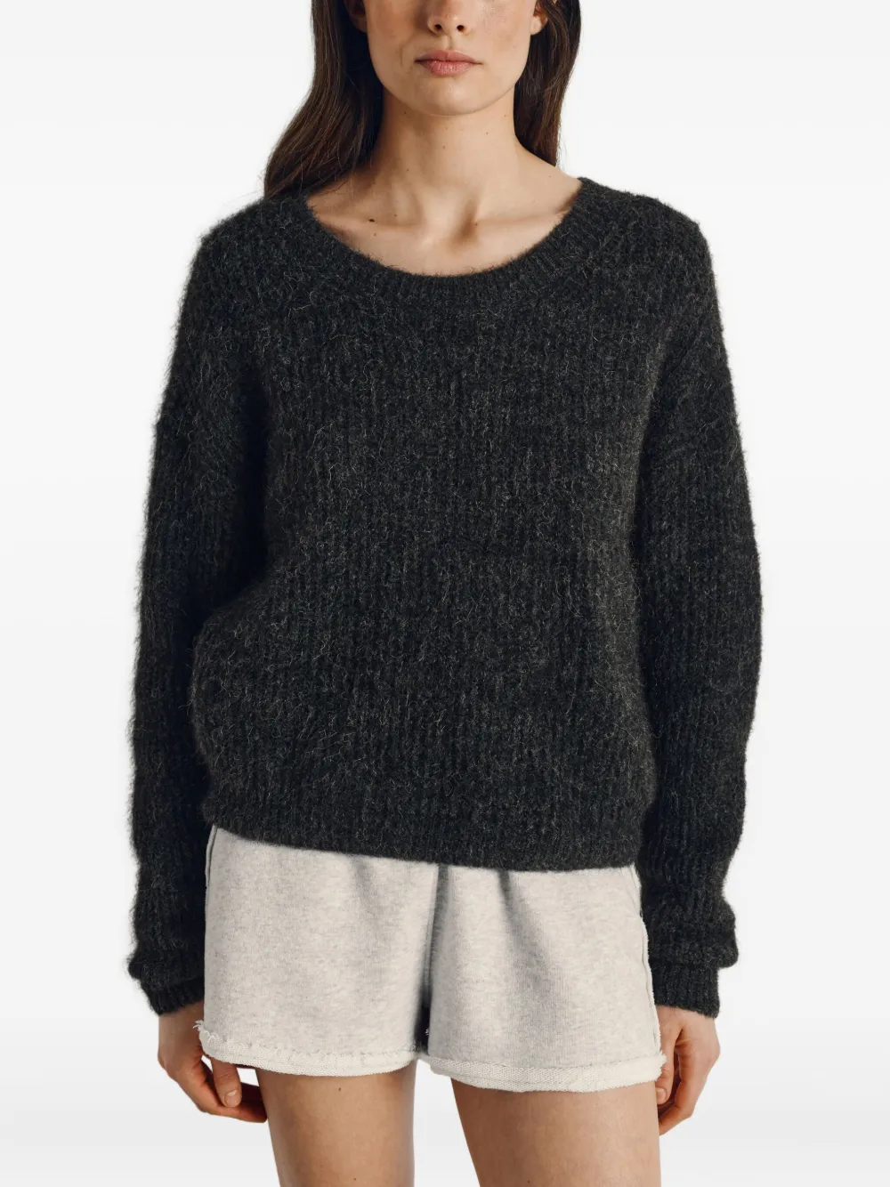 American Vintage East sweater met ronde hals en lange mouwen Grijs