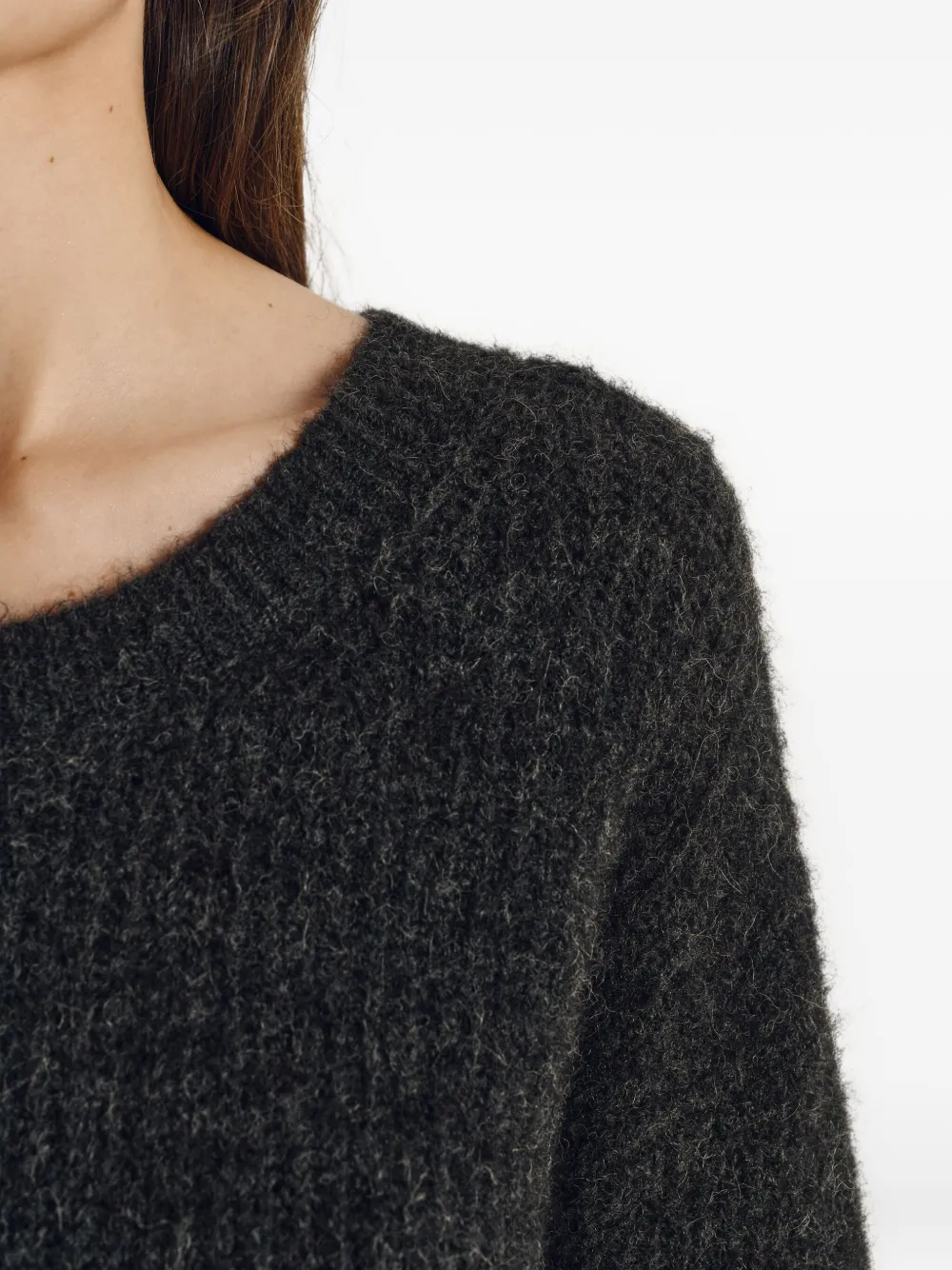 American Vintage East sweater met ronde hals en lange mouwen Grijs
