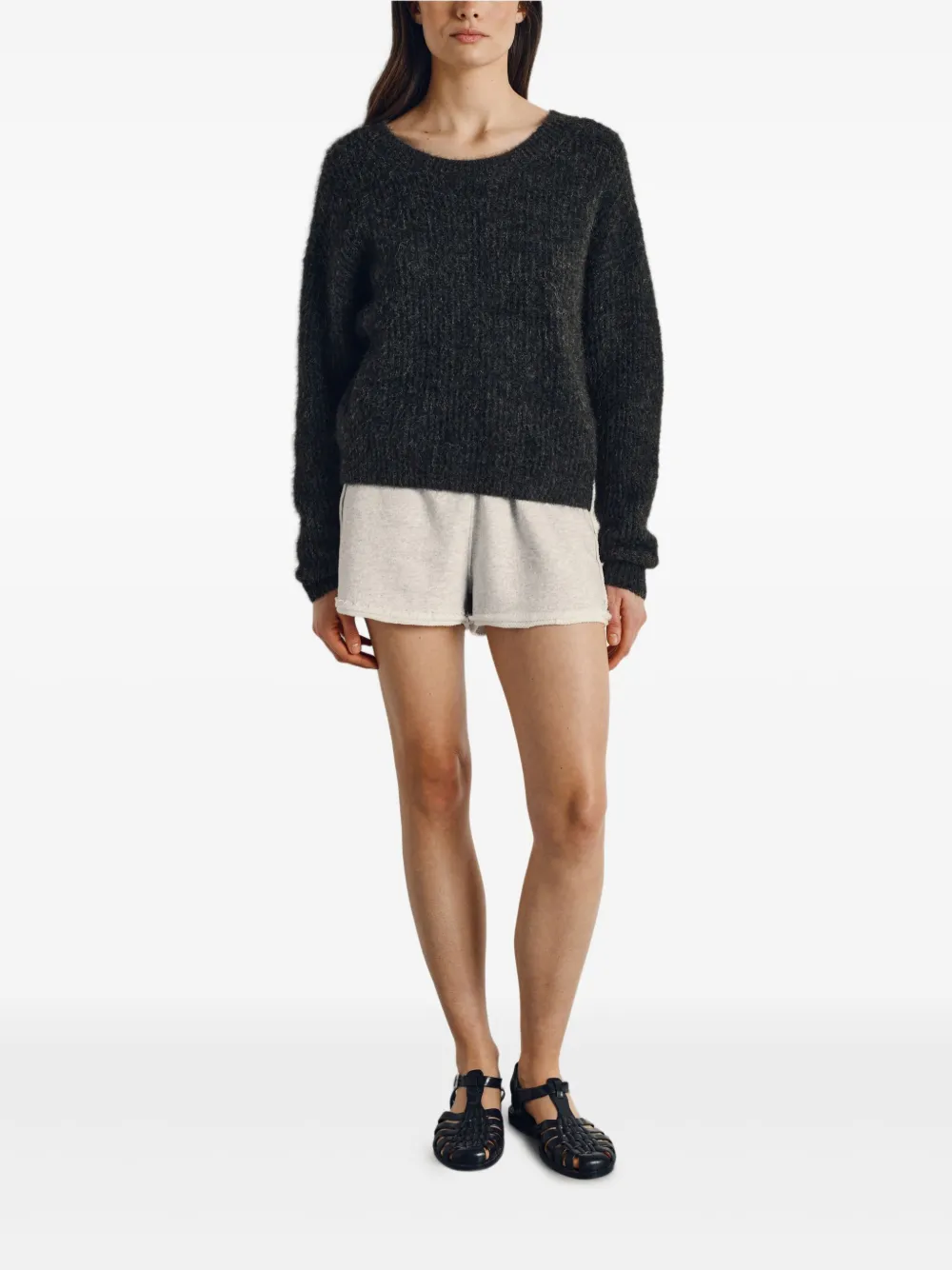 American Vintage East sweater met ronde hals en lange mouwen Grijs