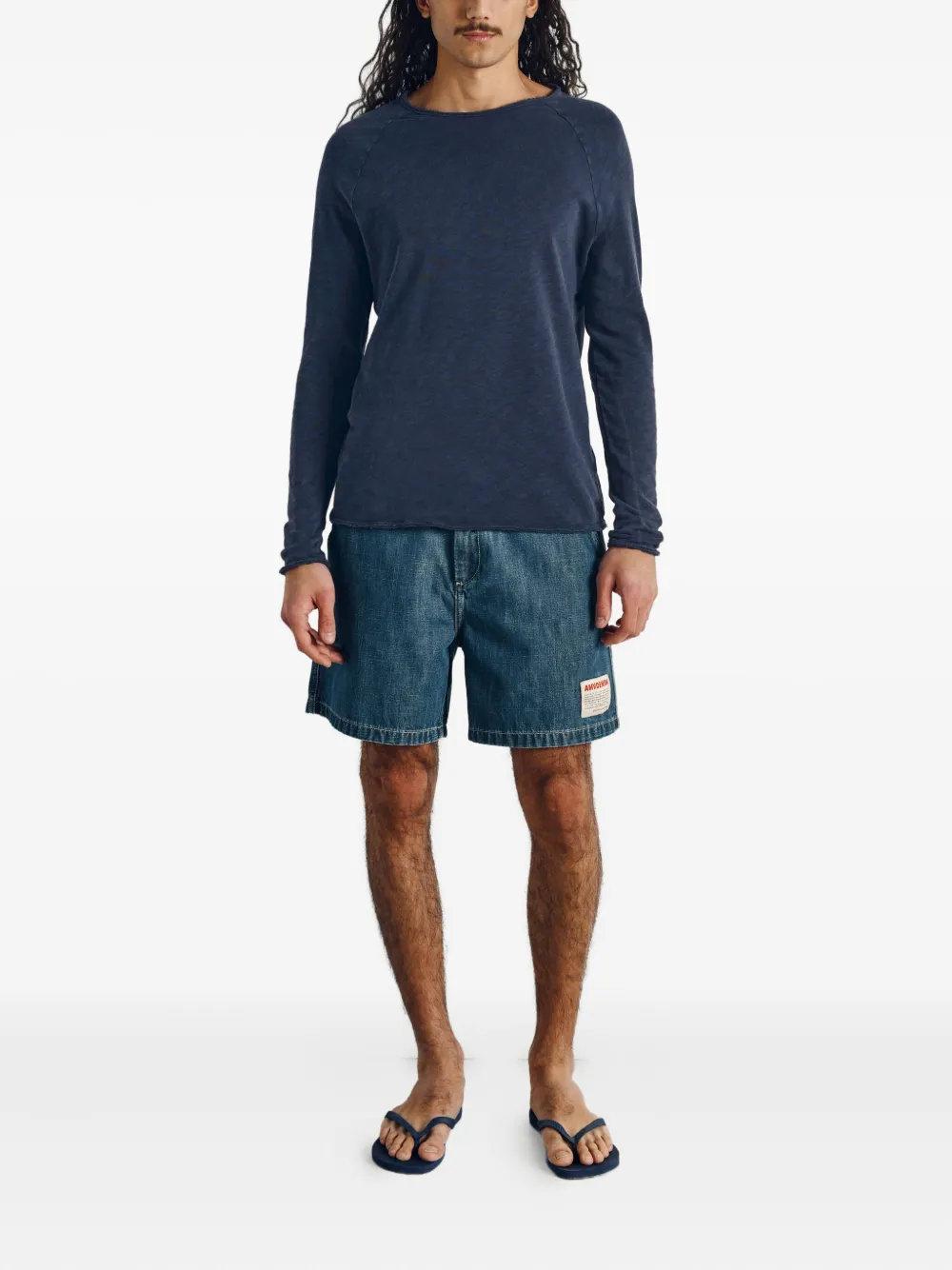 American Vintage Sonoma raglan T-shirt met lange mouwen - Blauw