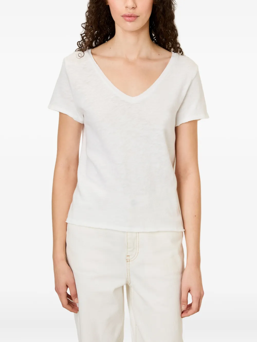 American Vintage Sonoma V-neck T-shirt In White