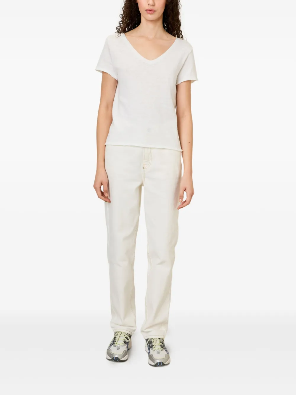 American Vintage Sonoma V-neck T-shirt In White