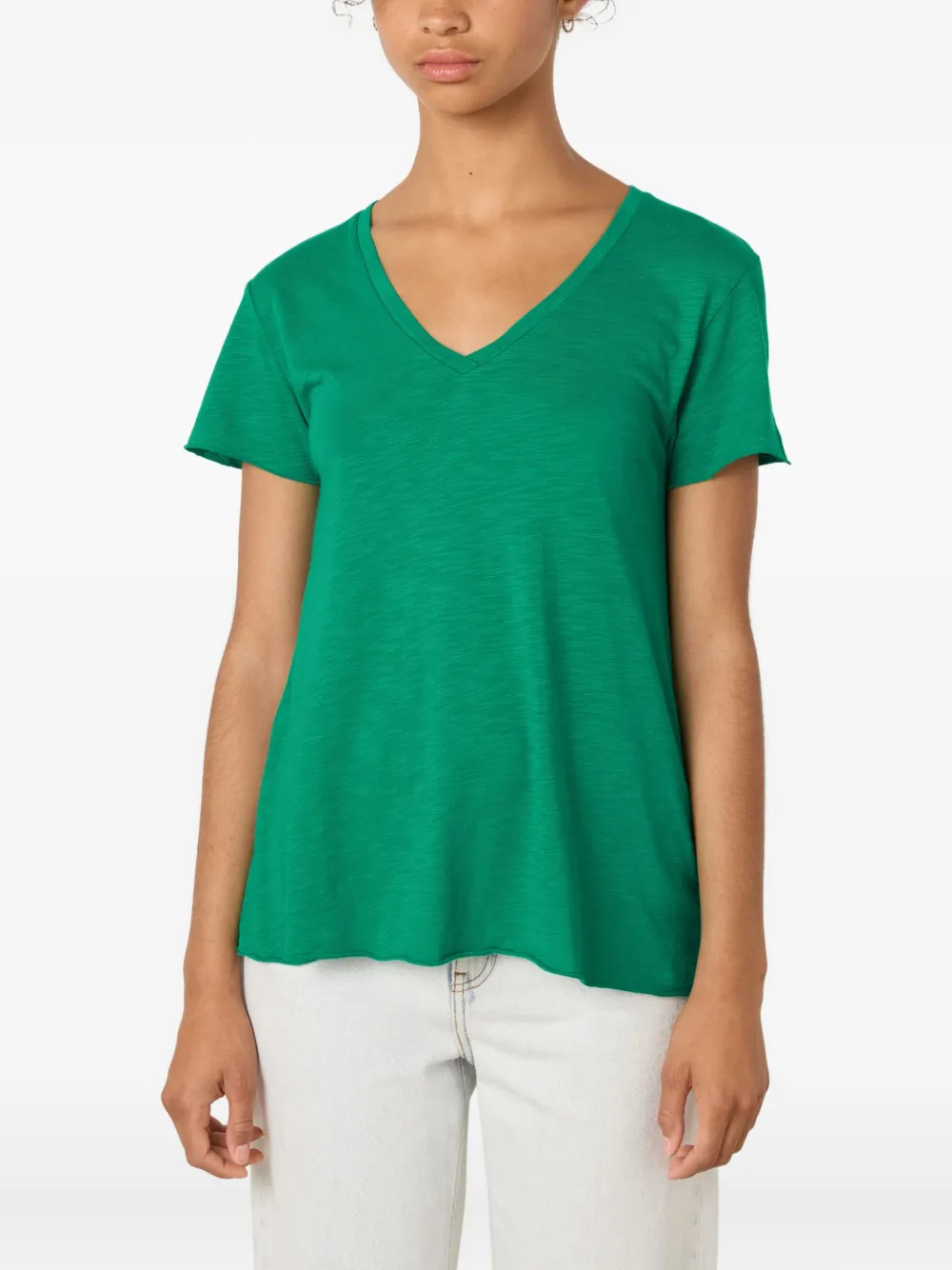 American Vintage Jacksonville V-neck Short-sleeve T-shirt In Green