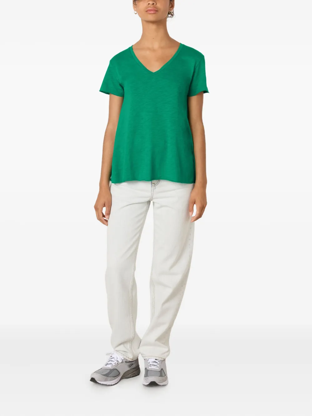 American Vintage Jacksonville V-neck Short-sleeve T-shirt In Green